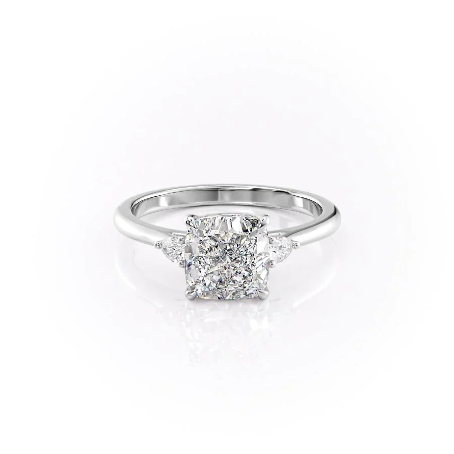 The Pears Liv Set With A Cushion Moissanite