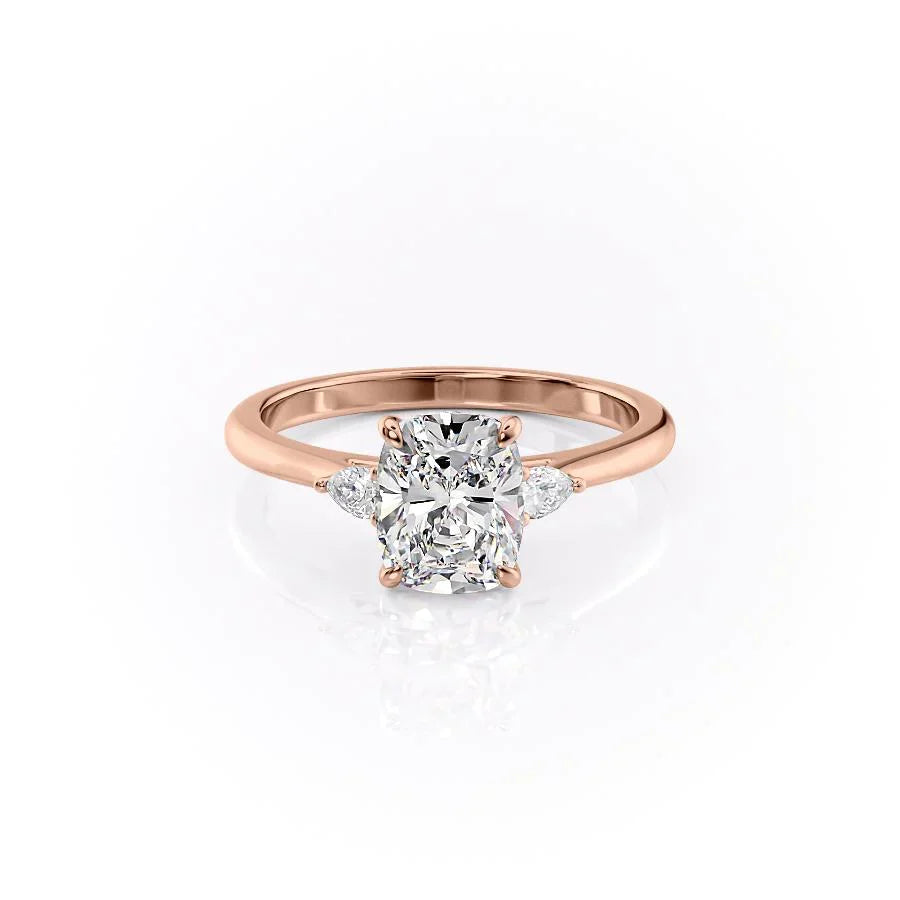The Pears Liv Set With A 3 Carat Elongated Cushion Lab Diamond
