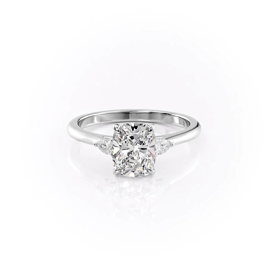 The Pears Liv Set With A Elongated Cushion Moissanite