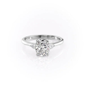 The Pears Liv Set With A Elongated Cushion Moissanite