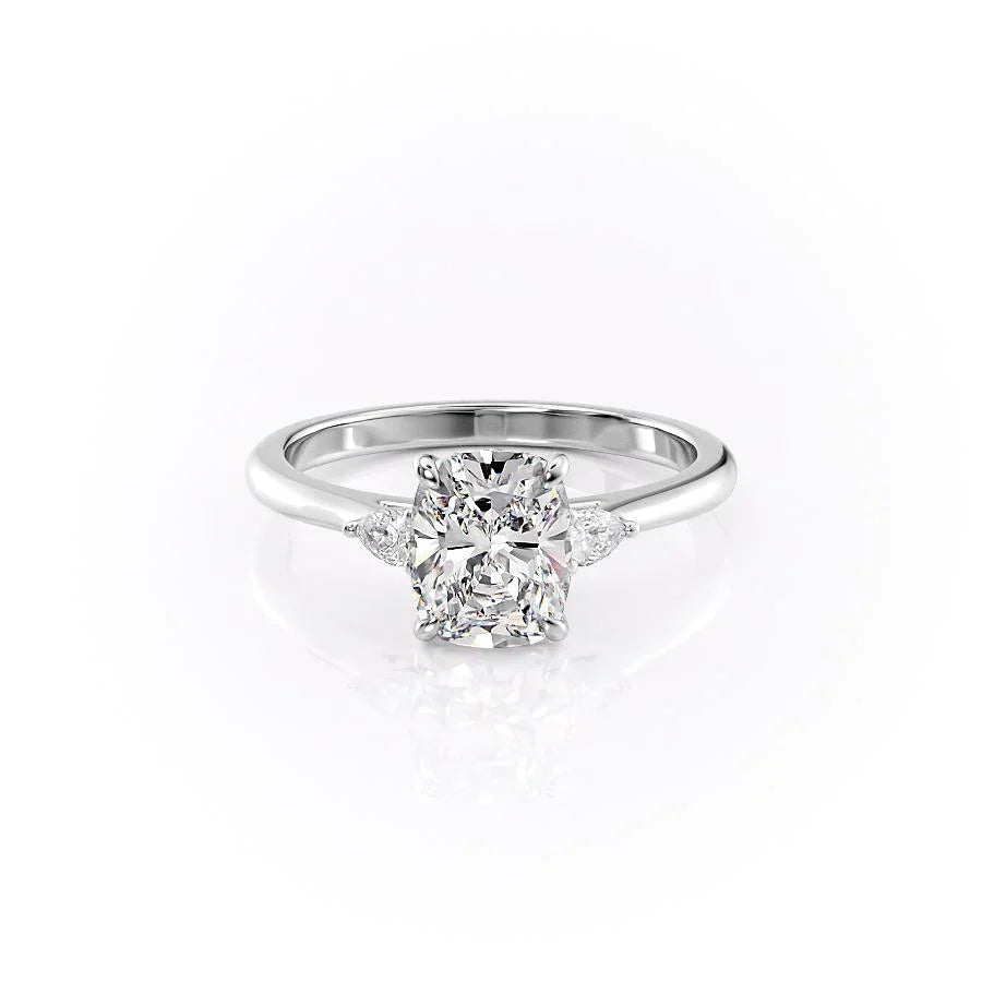 The Pears Liv Set With A 3 Carat Elongated Cushion Lab Diamond
