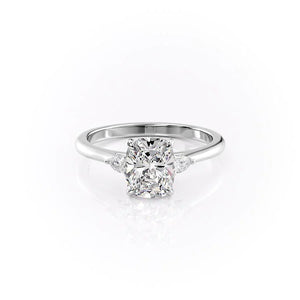 The Pears Liv Set With A 3 Carat Elongated Cushion Lab Diamond