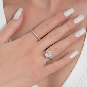 The Pears Liv Set With A Elongated Cushion Moissanite