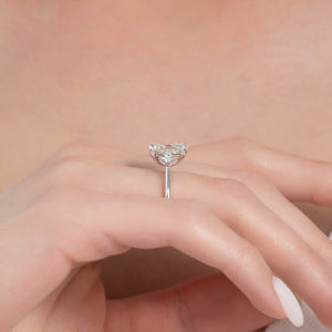The Pears Liv Set With A 2 Carat Elongated Cushion Lab Diamond
