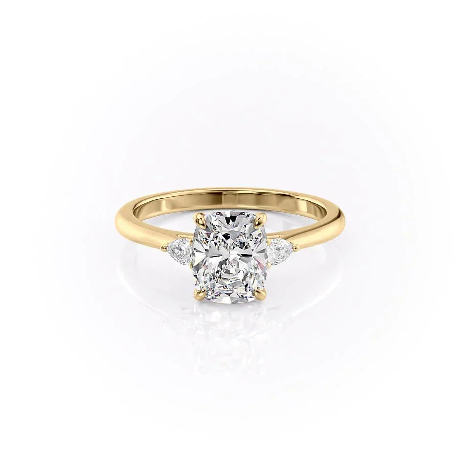 The Pears Liv Set With A 3 Carat Elongated Cushion Lab Diamond
