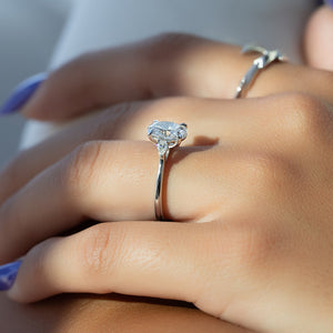 The Pears Liv Set With A 3 Carat Oval Lab Diamond