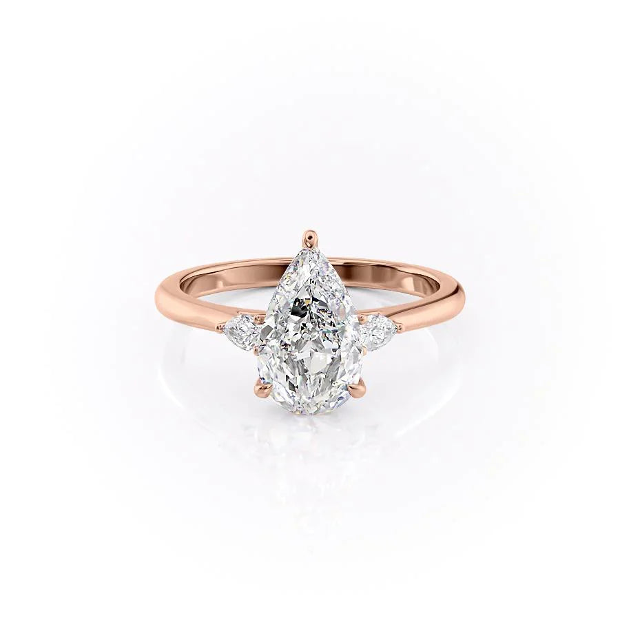 The Pears Liv Set With A 1 Carat Pear Lab Diamond