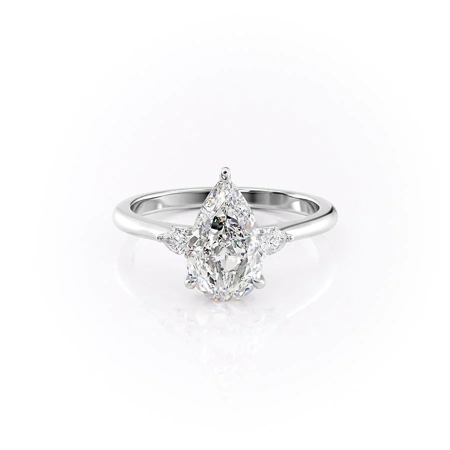 The Pears Liv Set With A 1.5 Carat Pear Lab Diamond