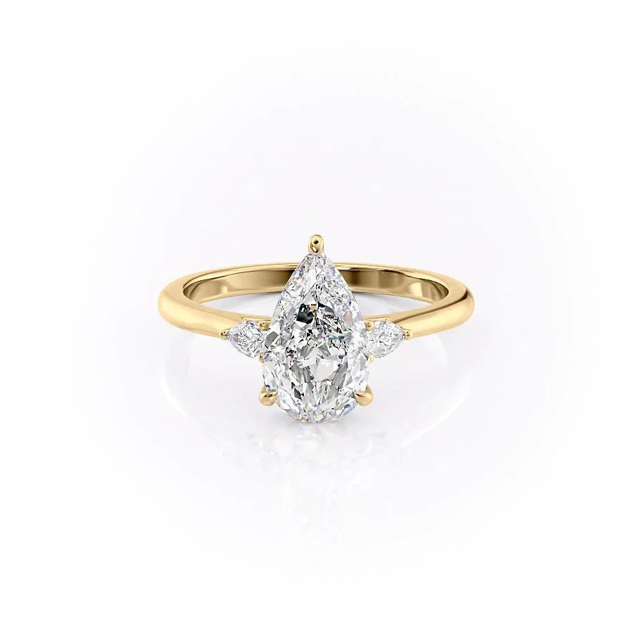 The Pears Liv Set With A 2.5 Carat Pear Lab Diamond