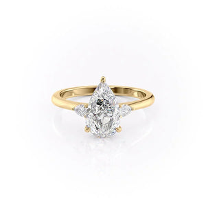 The Pears Liv Set With A 2.5 Carat Pear Lab Diamond