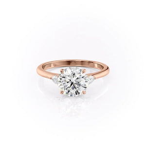 The Pears Liv Set With A Round Moissanite