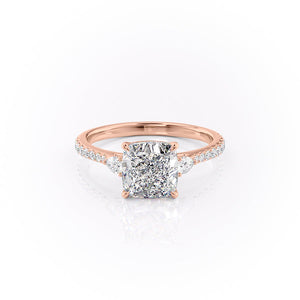 The Pave Pears Liv Set With A 2.5 Carat Cushion Lab Diamond