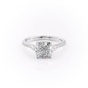 The Pave Pears Liv Set With A 4 Carat Cushion Moissanite