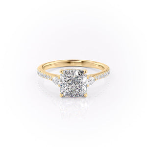 The Pave Pears Liv Set With A 2 Carat Cushion Moissanite