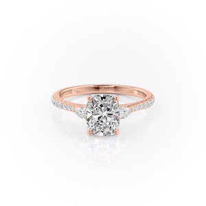 The Pave Pears Liv Set With A 1.5 Carat Elongated Cushion Moissanite