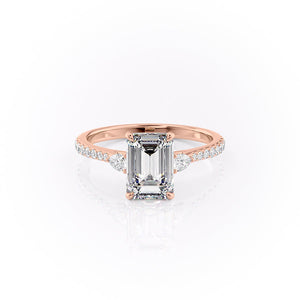 The Pave Pears Liv Set With A 3.5 Carat Emerald Moissanite