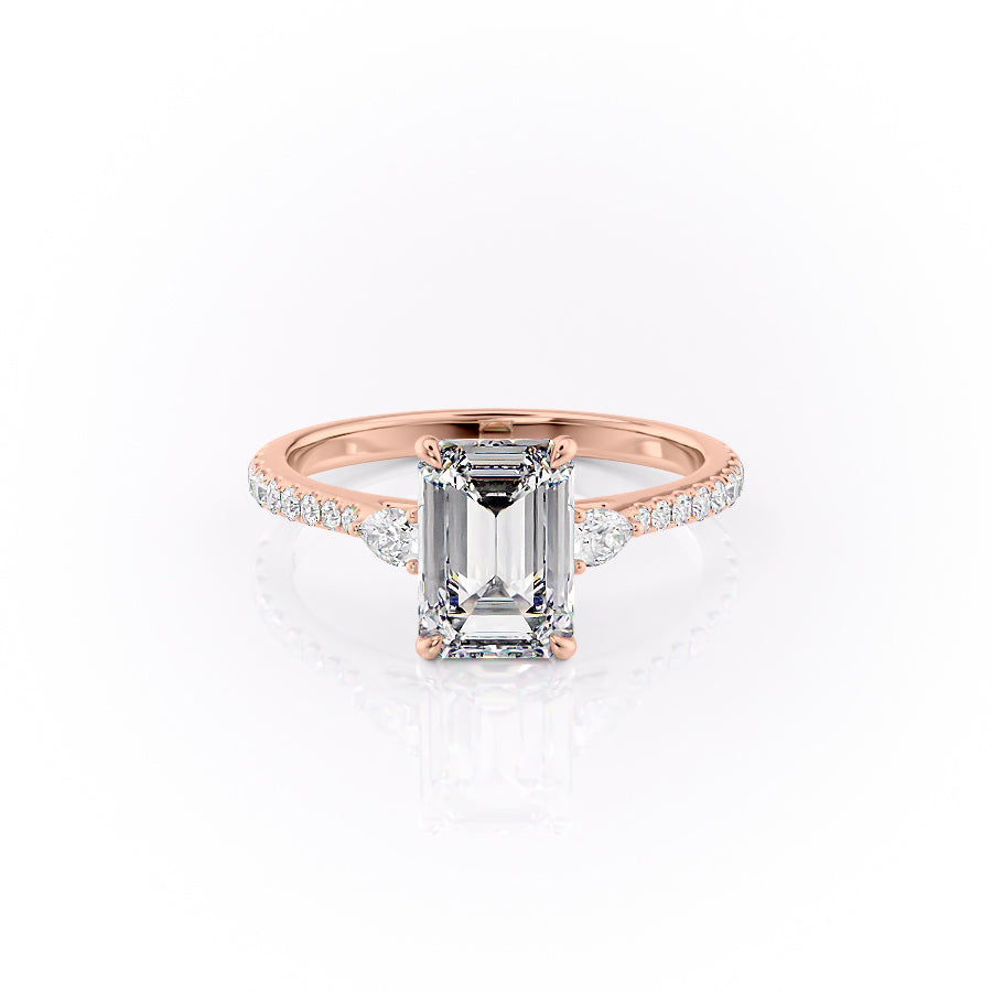 The Pave Pears Liv Set With A 2 Carat Emerald Moissanite