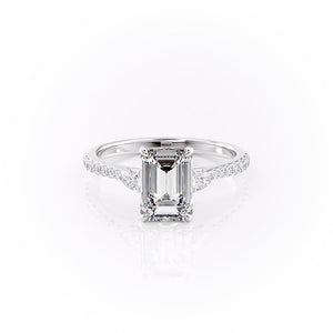 The Pave Pears Liv Set With A 2.5 Carat Emerald Moissanite