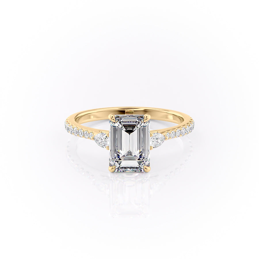 The Pave Pears Liv Set With A 1 Carat Emerald Lab Diamond