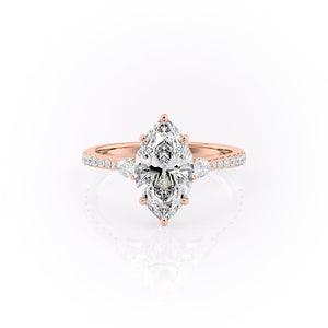 The Pave Pears Liv Set With A 1 Carat Marquise Moissanite