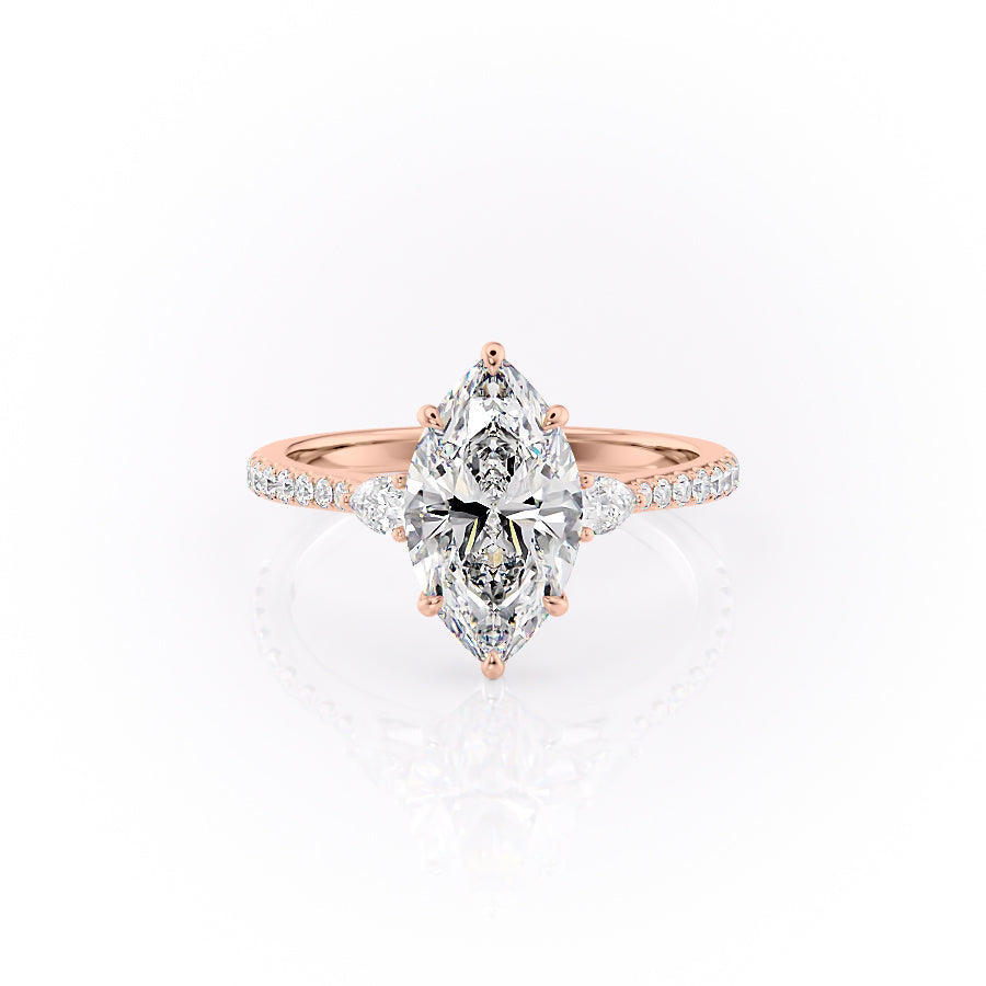 The Pave Pears Liv Set With A 2 Carat Marquise Lab Diamond