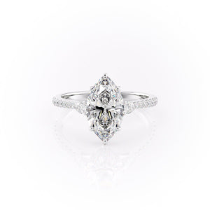The Pave Pears Liv Set With A 4.5 Carat Marquise Moissanite