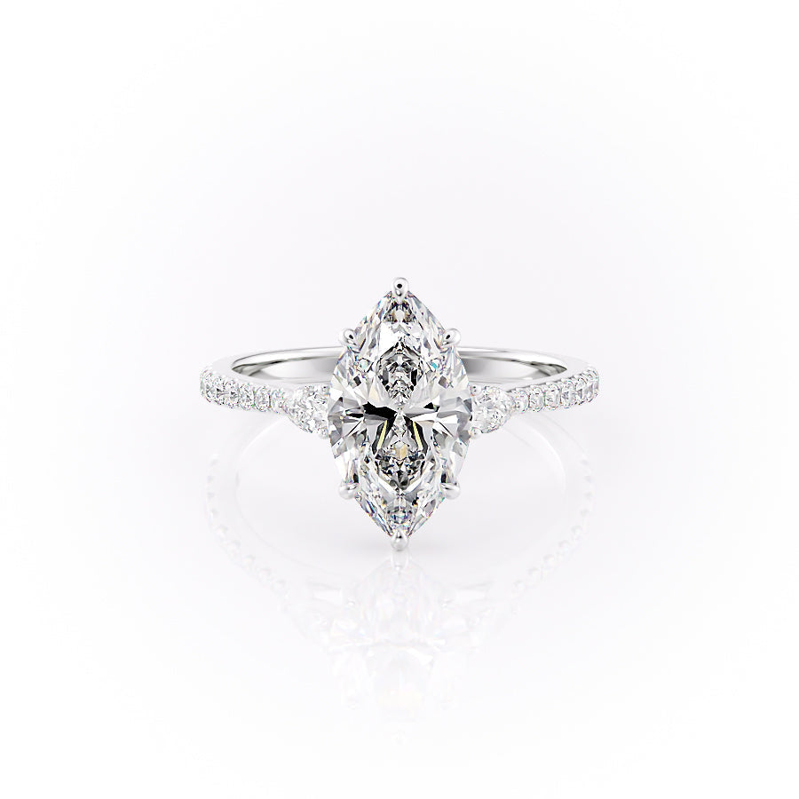 The Pave Pears Liv Set With A 1.5 Carat Marquise Moissanite