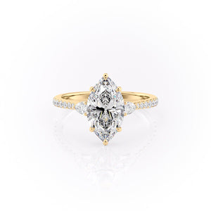The Pave Pears Liv Set With A 4.5 Carat Marquise Moissanite