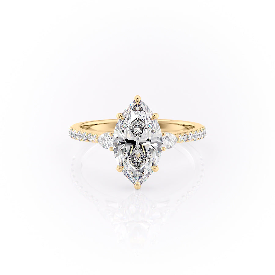 The Pave Pears Liv Set With A 4 Carat Marquise Moissanite