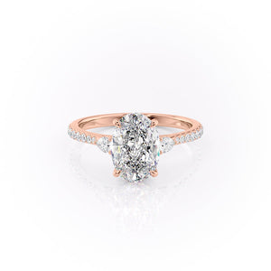 The Pave Pears Liv Set With A 2 Carat Oval Lab Diamond