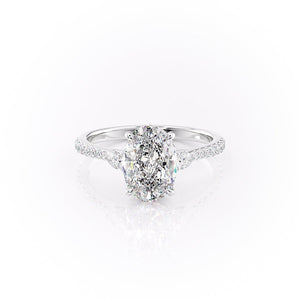 The Pave Pears Liv Set With A 1.5 Carat Oval Moissanite