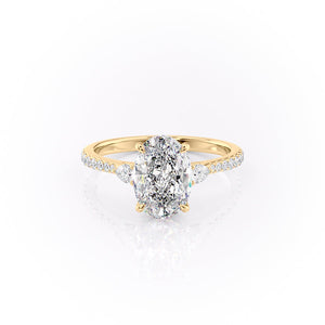 The Pave Pears Liv Set With A 1.5 Carat Oval Lab Diamond