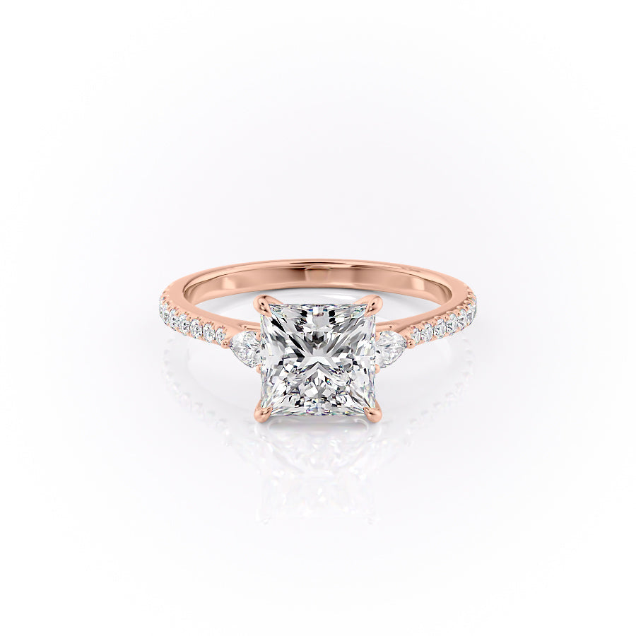 The Pave Pears Liv Set With A 5 Carat Princess Moissanite