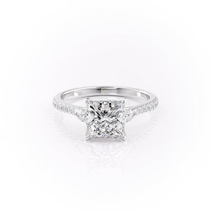 The Pave Pears Liv Set With A 1.5 Carat Princess Lab Diamond