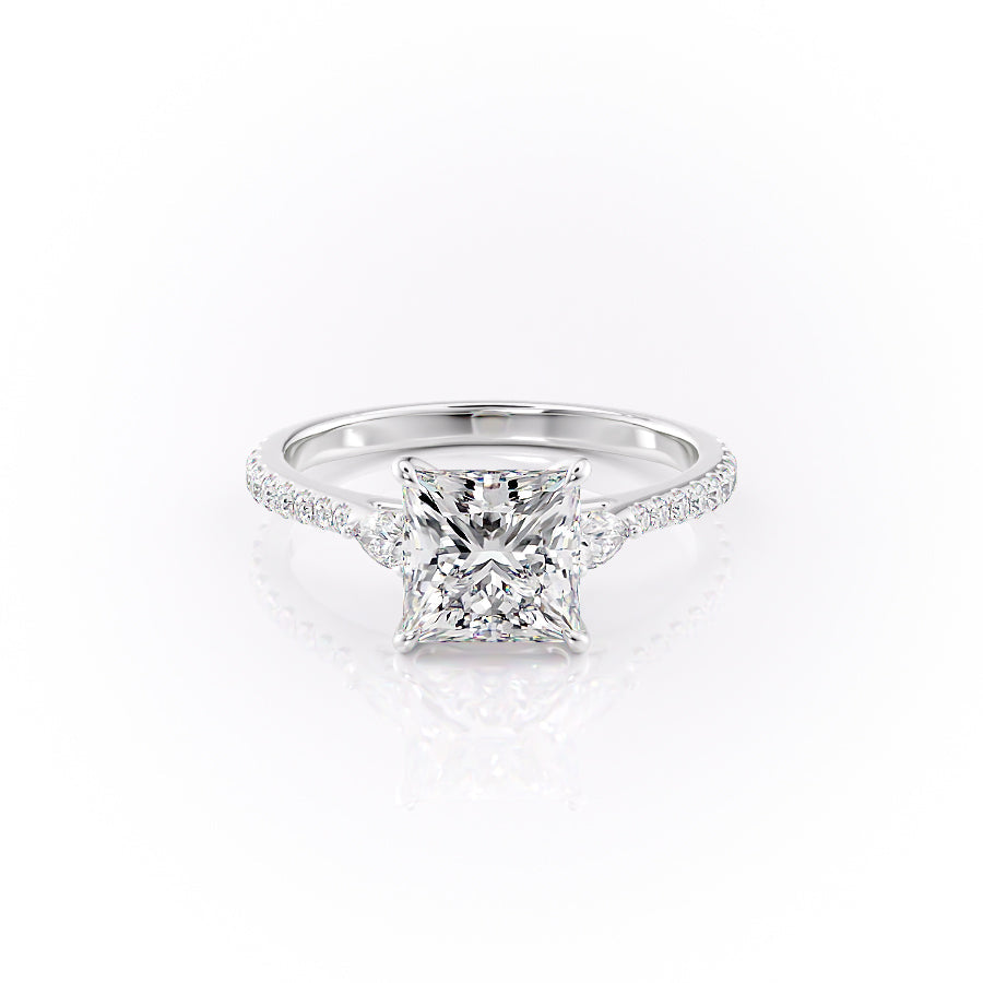 The Pave Pears Liv Set With A 1.5 Carat Princess Moissanite