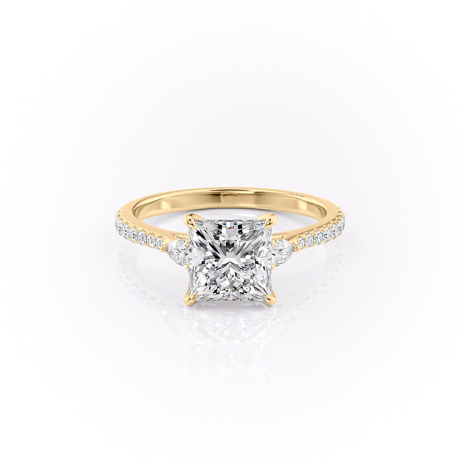 The Pave Pears Liv Set With A 3 Carat Princess Moissanite