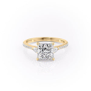 The Pave Pears Liv Set With A 3 Carat Princess Moissanite