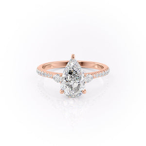 The Pave Pears Liv Set With A 4 Carat Pear Moissanite