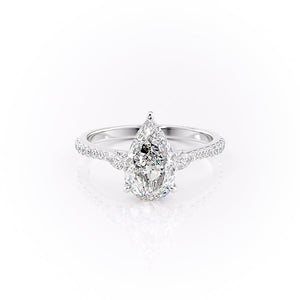 The Pave Pears Liv Set With A 1 Carat Pear Moissanite