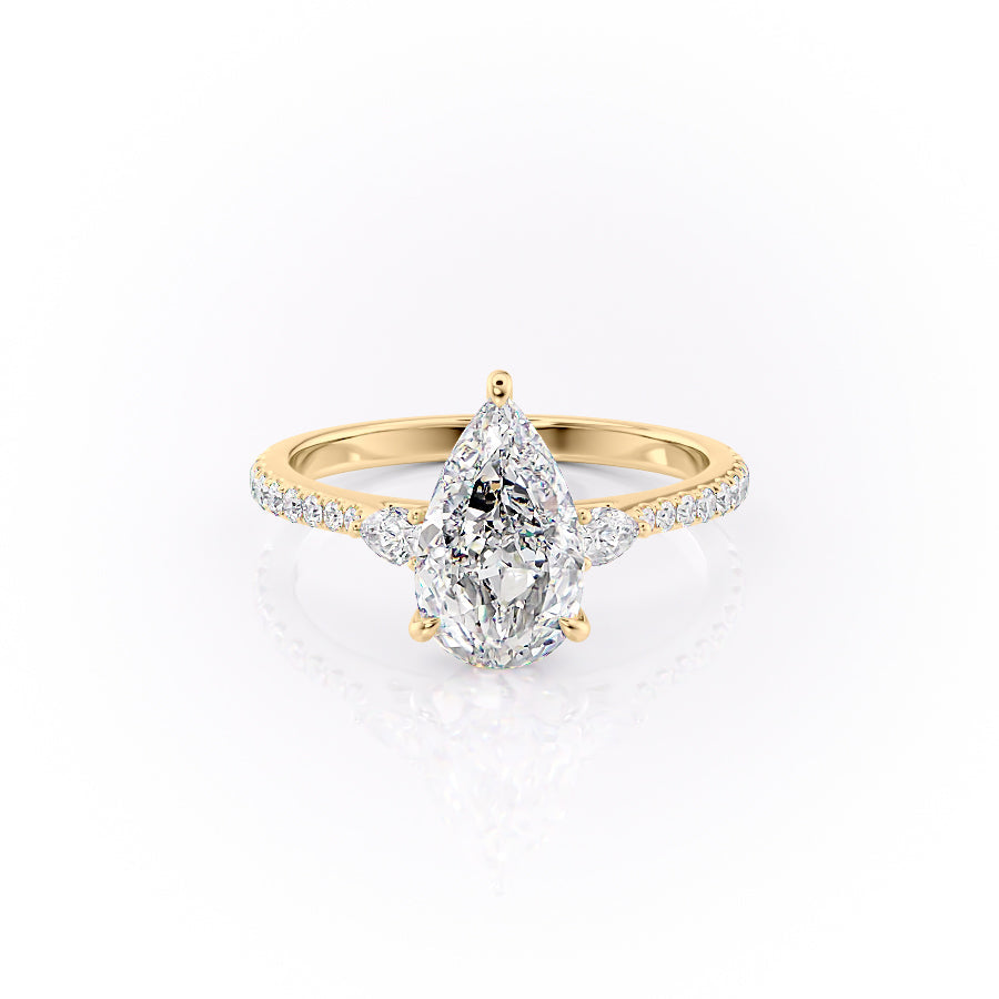 The Pave Pears Liv Set With A 1 Carat Pear Lab Diamond