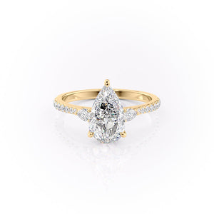 The Pave Pears Liv Set With A 4.5 Carat Pear Moissanite