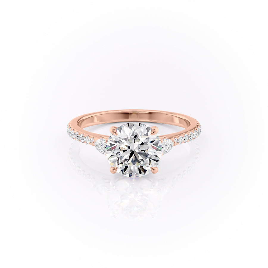 The Pave Pears Liv Set With A 1.5 Carat Round Moissanite