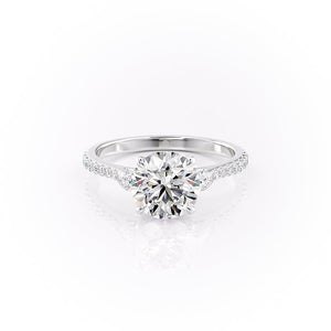 The Pave Pears Liv Set With A 3.5 Carat Round Moissanite