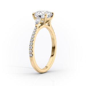The Pave Pears Liv Set With A 3 Carat Round Lab Diamond