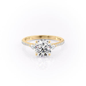The Pave Pears Liv Set With A 3 Carat Round Lab Diamond