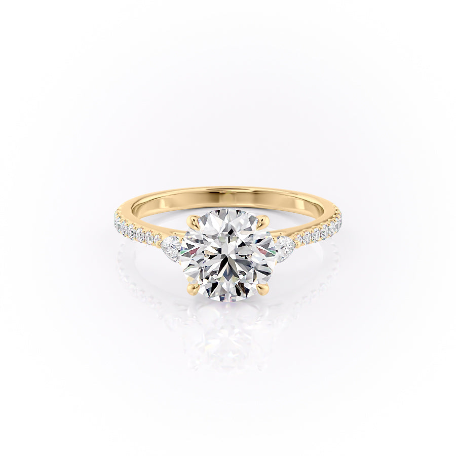 The Pave Pears Liv Set With A 3 Carat Round Moissanite