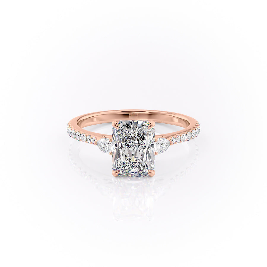 The Pave Pears Liv Set With A 5 Carat Radiant Moissanite