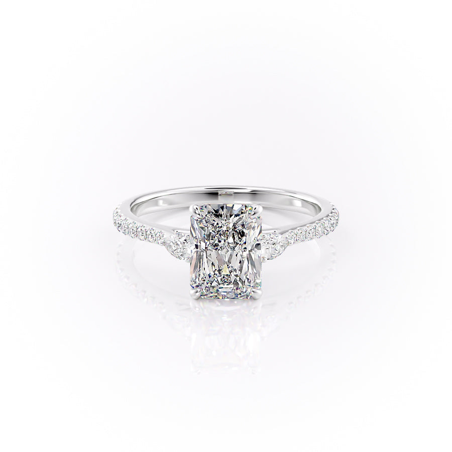 The Pave Pears Liv Set With A 3 Carat Radiant Lab Diamond
