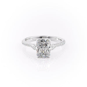 The Pave Pears Liv Set With A 5 Carat Radiant Moissanite