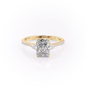 The Pave Pears Liv Set With A 2.5 Carat Radiant Moissanite